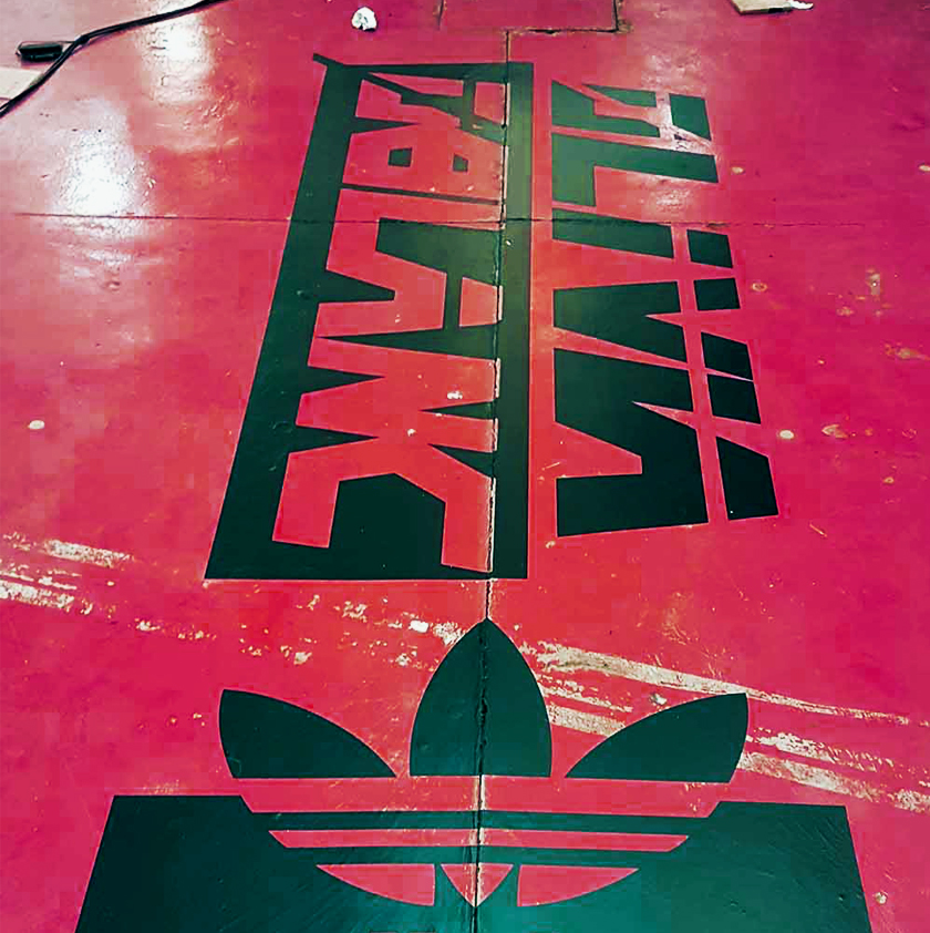 Adidas vinyl floor graphic