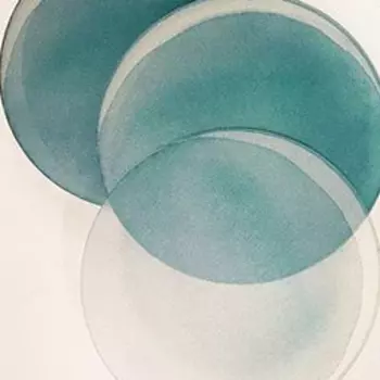 Moon Phase Watercolour Prints onto Frosted Vinyl applied to clear acrylic discs